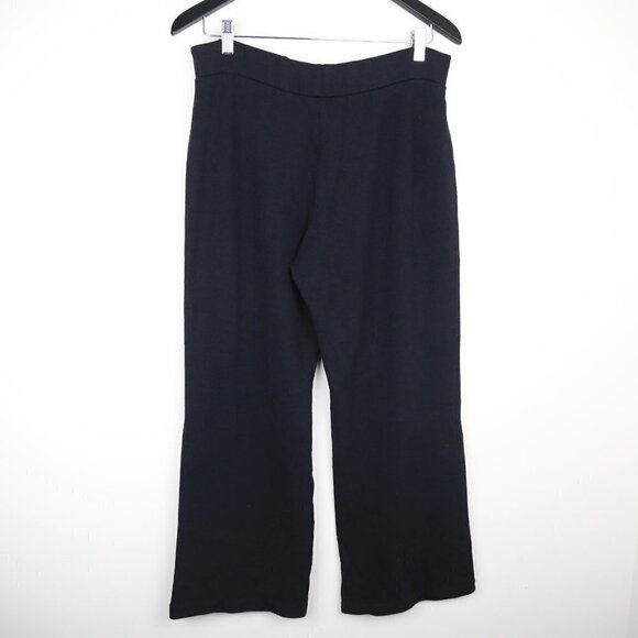 St. John Collection Wool Knit Women's Black Wide Leg Pull-On Pants Size 8 - Picture 5 of 5